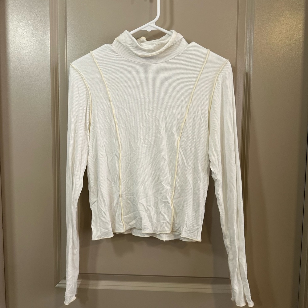 White Undershirt Turtleneck Women's Top